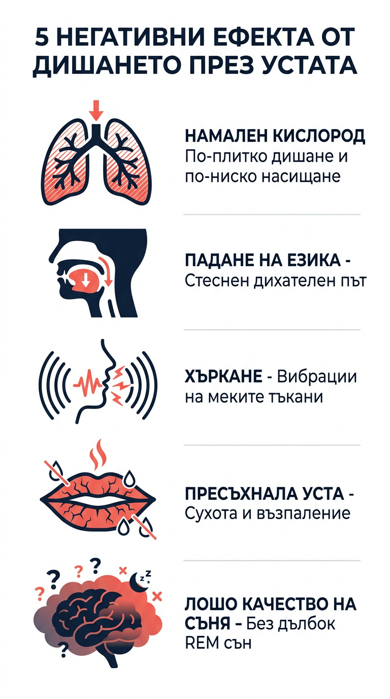 5-те ефекта на дишането през устата